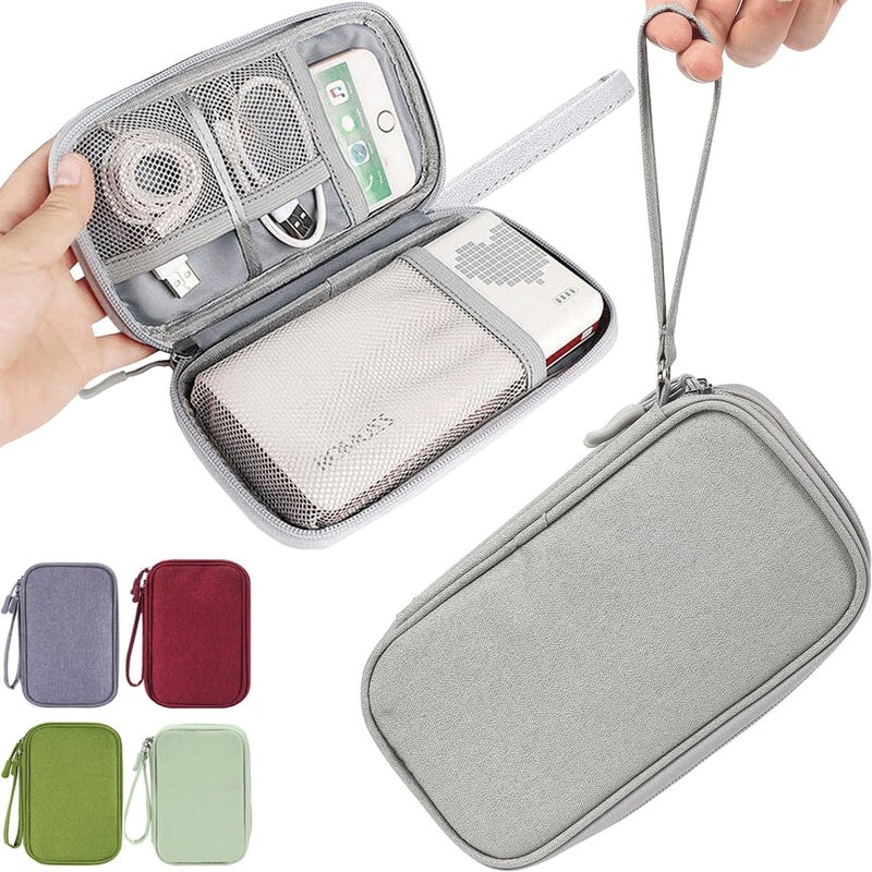 CAAORDKSO Cord Organizer Travel Cable Organizer Bag Tech Electronic Organizer Travel Case, Waterproof Electronic Accessories Pouch Bag for Cable, Cord, Charger, Phone, Power Bank, Earphone(Light Grey) - Image 1